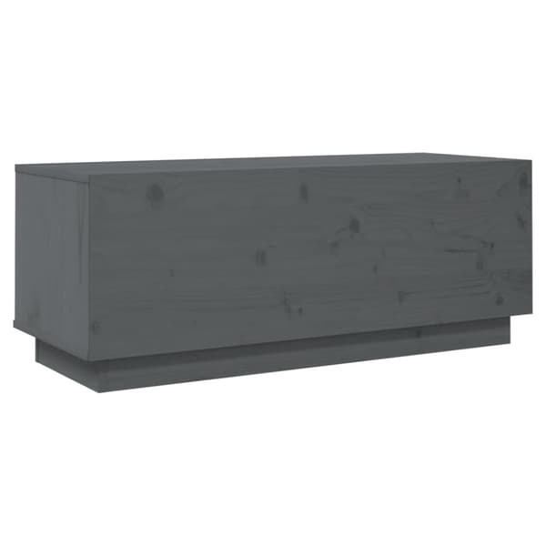The Living Store tv-bord 90x35x35 cm massivt fyrretræ grå - TV-møbler