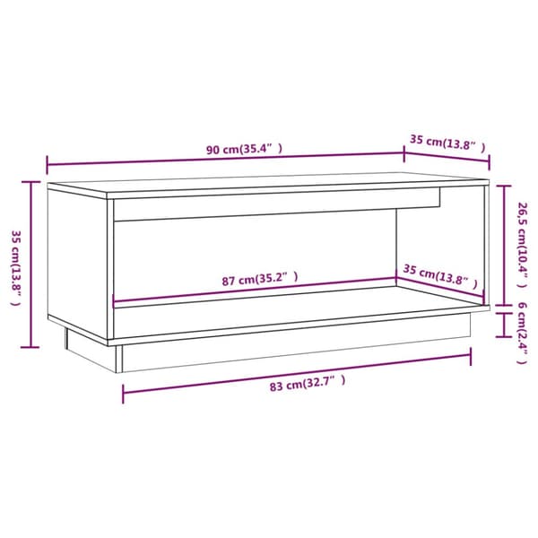The Living Store tv-bord 90x35x35 cm massivt fyrretræ grå -  TV-møbler