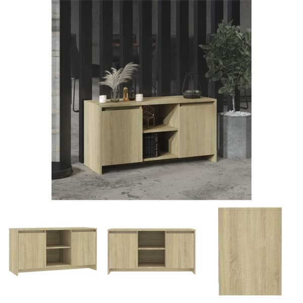 The Living Store tv-bord 102x37,5x52,5 cm spånplade sonoma-eg -  TV-møbler
