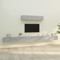Miniatyrbild 2 av 10: The Living Store Tv-skåp 6 delar betonggrå konstruerat trä -  TV-bänkar