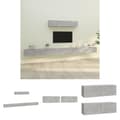 Miniatyrbild 1 av 10: The Living Store Tv-skåp 6 delar betonggrå konstruerat trä -  TV-bänkar