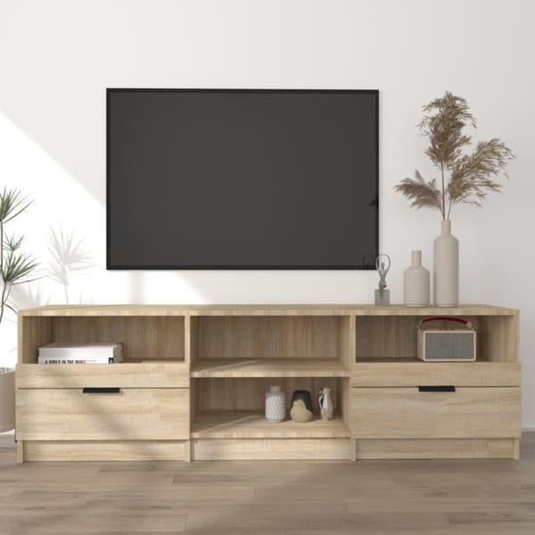 The Living Store tv-bord 150x33,5x45 cm konstrueret træ sonoma-eg -  TV-møbler