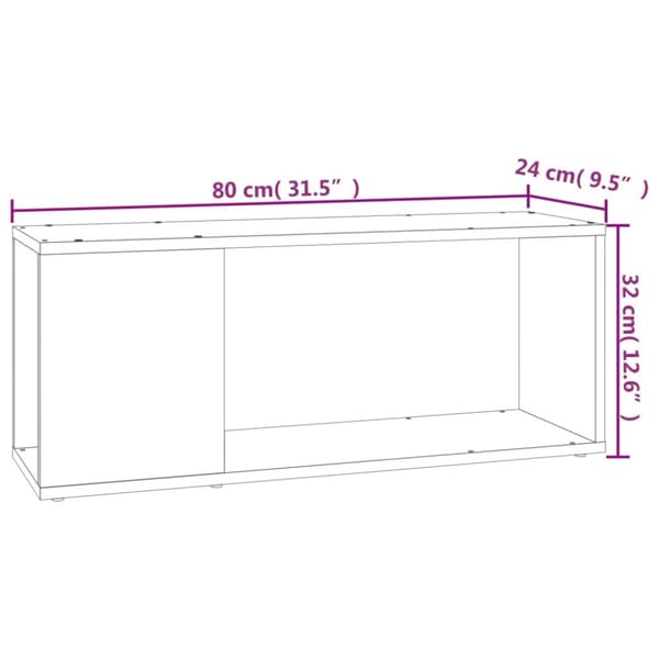 The Living Store TV-bänk svart 80x24x32 cm konstruerat trä - TV-bänkar