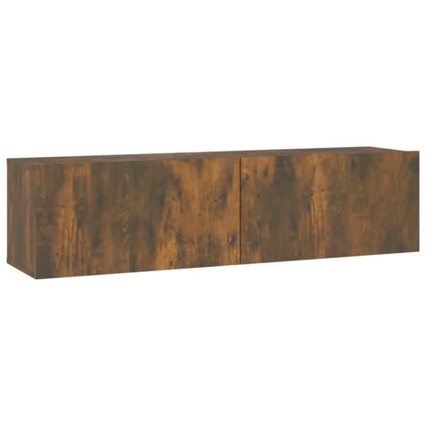 The Living Store Tv-bänk för vägg rökfärgad ek 120x30x30 cm konstruerat trä -  TV-bänkar