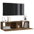 Miniatyrbild 5 av 9: The Living Store Tv-bänk för vägg rökfärgad ek 120x30x30 cm konstruerat trä -  TV-bänkar