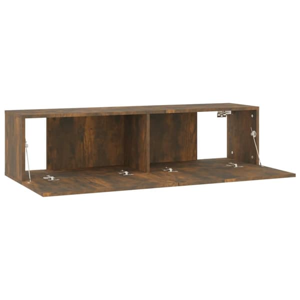 The Living Store Tv-bänk för vägg rökfärgad ek 120x30x30 cm konstruerat trä -  TV-bänkar