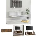 Miniatyrbild 1 av 9: The Living Store Tv-bänk för vägg rökfärgad ek 120x30x30 cm konstruerat trä -  TV-bänkar