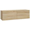 Miniatyrbillede 5 af 9: The Living Store væghængte tv-skabe 4 stk. 100x30x30 cm sonoma-eg -  TV-møbler