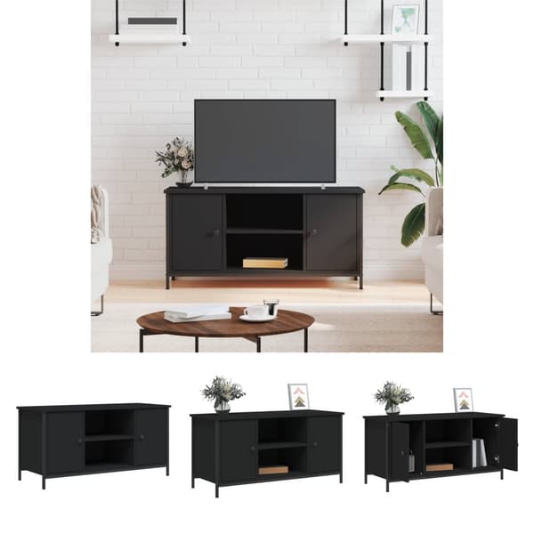 The Living Store TV-taso musta 100x40x50 cm tekninen puu -  TV-tasot