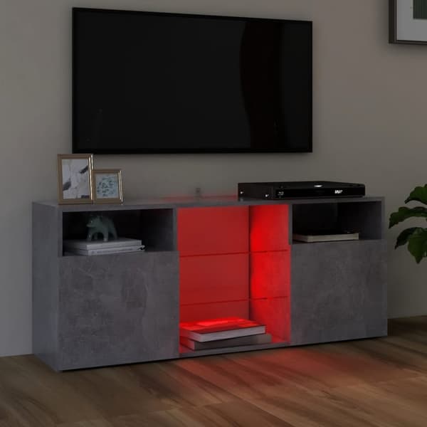 The Living Store TV-taso LED-valoilla betoninharmaa 120x30x50 cm - TV-tasot