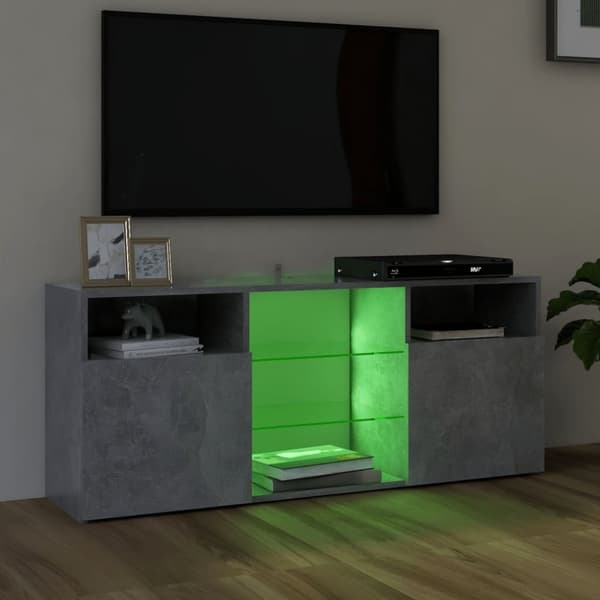 The Living Store TV-taso LED-valoilla betoninharmaa 120x30x50 cm - TV-tasot