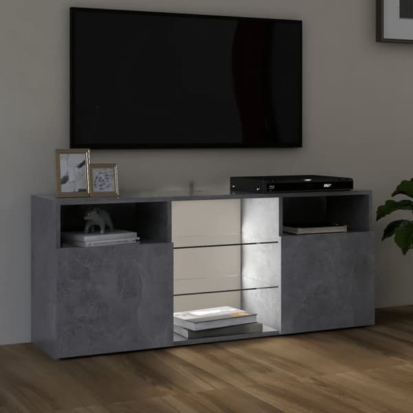 The Living Store TV-taso LED-valoilla betoninharmaa 120x30x50 cm - TV-tasot