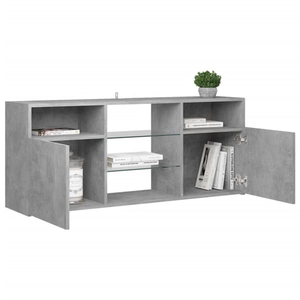 The Living Store TV-taso LED-valoilla betoninharmaa 120x30x50 cm - TV-tasot