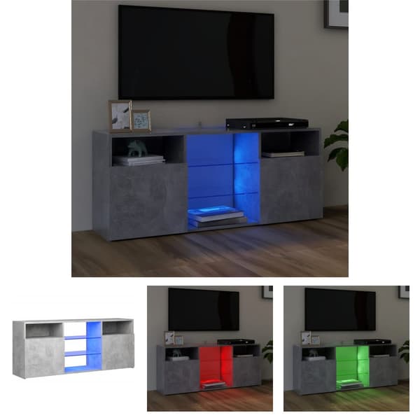 The Living Store TV-taso LED-valoilla betoninharmaa 120x30x50 cm -  TV-tasot