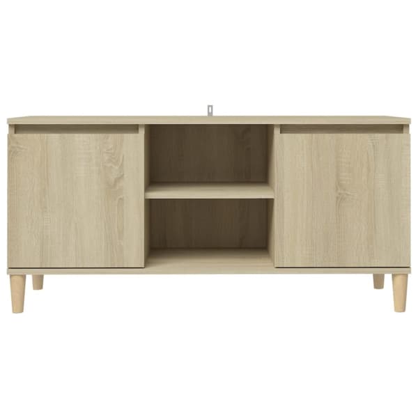 The Living Store tv-bord med massive træben 103,5x35x50 cm sonoma-eg - TV-møbler