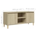 Miniatyrbillede 9 af 10: The Living Store tv-bord med massive træben 103,5x35x50 cm sonoma-eg -  TV-møbler