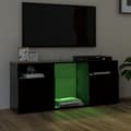 Miniatyrbillede 5 af 11: The Living Store tv-bord med LED-lys 120x30x50 cm sort -  TV-møbler