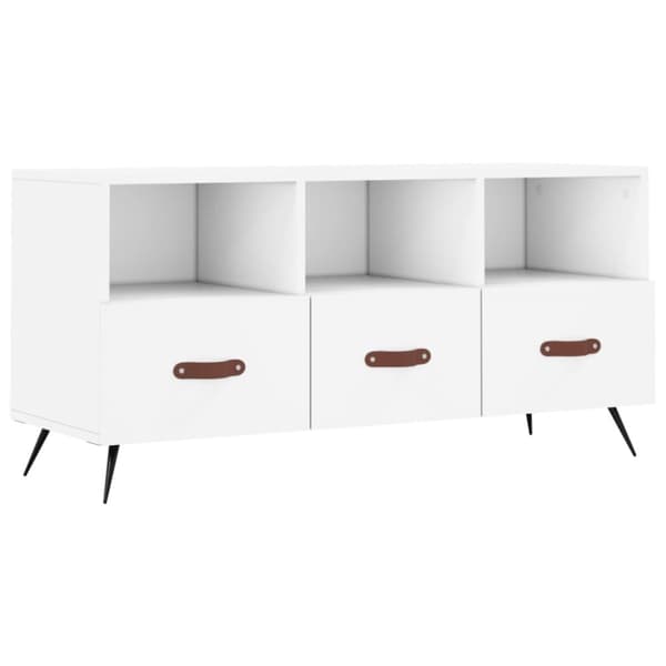 The Living Store tv-bord 102x36x50 cm konstrueret træ hvid - TV-møbler