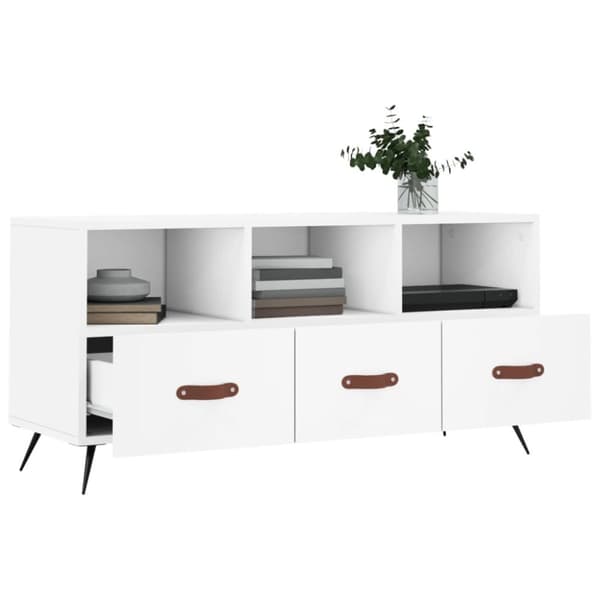 The Living Store tv-bord 102x36x50 cm konstrueret træ hvid - TV-møbler