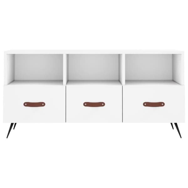 The Living Store tv-bord 102x36x50 cm konstrueret træ hvid - TV-møbler