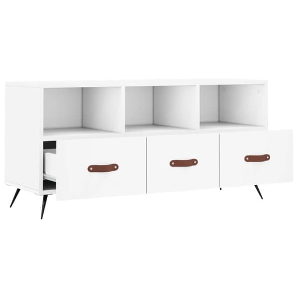 The Living Store tv-bord 102x36x50 cm konstrueret træ hvid - TV-møbler