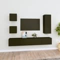 Miniatyrbild 2 av 11: The Living Store TV-skåp 5 delar svart konstruerat trä -  TV-bänkar