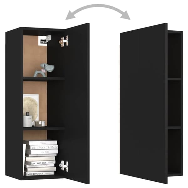 The Living Store tv-bord 30,5x30x90 cm konstrueret træ sort -  TV-møbler