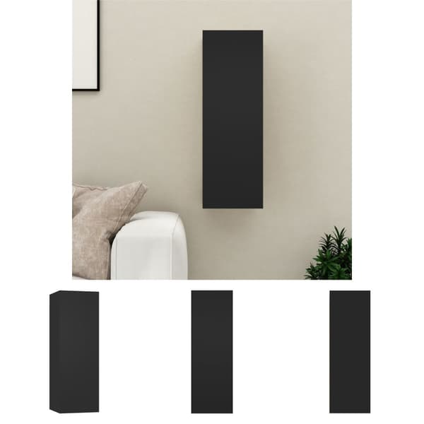 The Living Store tv-bord 30,5x30x90 cm konstrueret træ sort -  TV-møbler