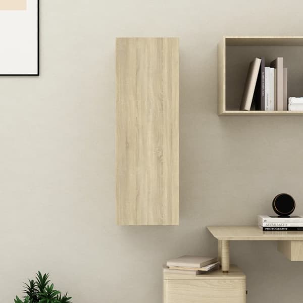 The Living Store tv-bord 30,5x30x90 cm konstrueret træ sonoma-eg -  TV-møbler