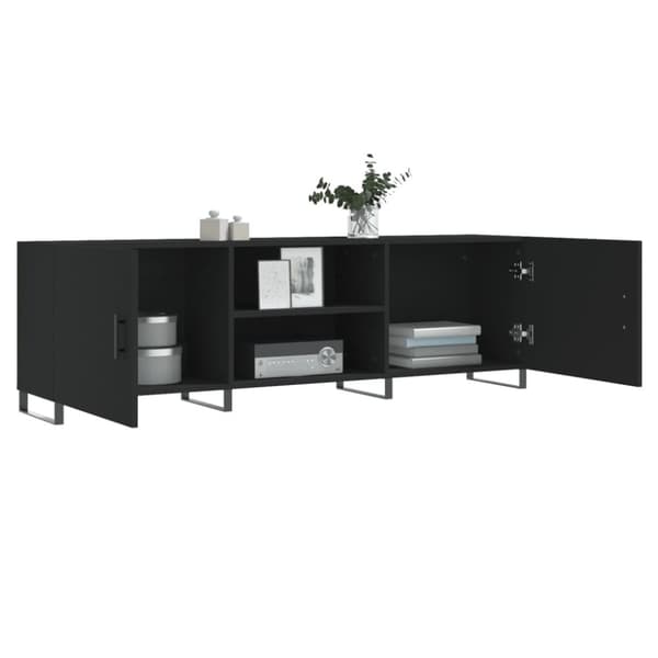 The Living Store tv-bord 150x30x50 cm konstrueret træ sort -  TV-møbler