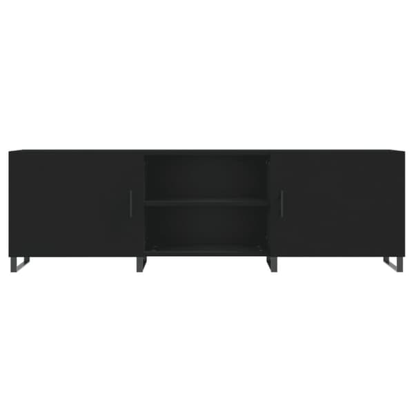 The Living Store tv-bord 150x30x50 cm konstrueret træ sort -  TV-møbler