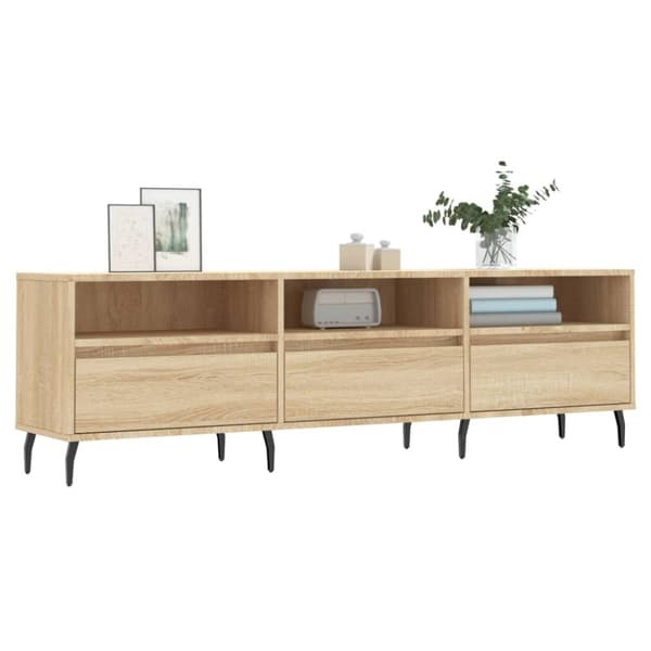 The Living Store tv-bord 150x30x44,5 cm konstrueret træ sonoma-eg -  TV-møbler