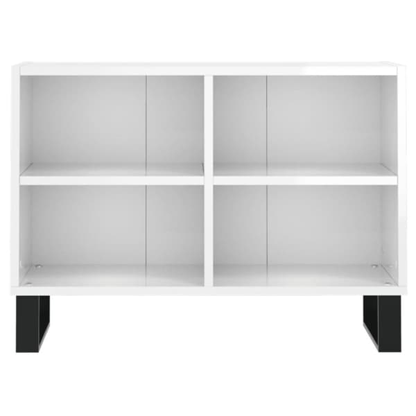 The Living Store TV-taso korkeakiilto valkoinen 69,5x30x50 cm tekninen puu -  TV-tasot