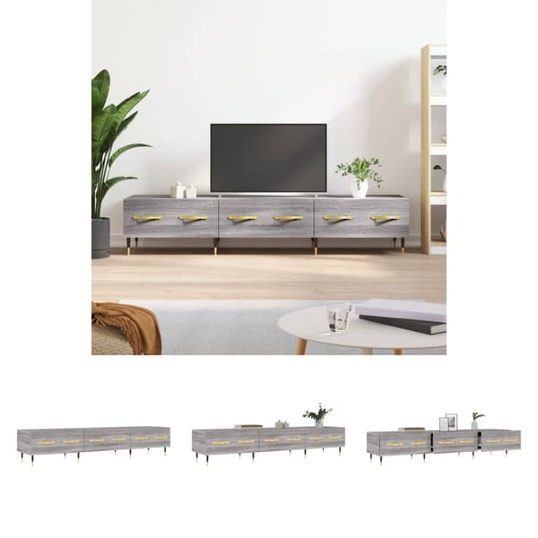 The Living Store Tv-bänk grå sonoma 150x36x30 cm konstruerat trä - TV-bänkar