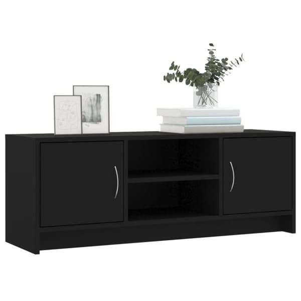 The Living Store Tv-bänk svart 102x30x37,5 cm konstruerat trä - TV-bänkar