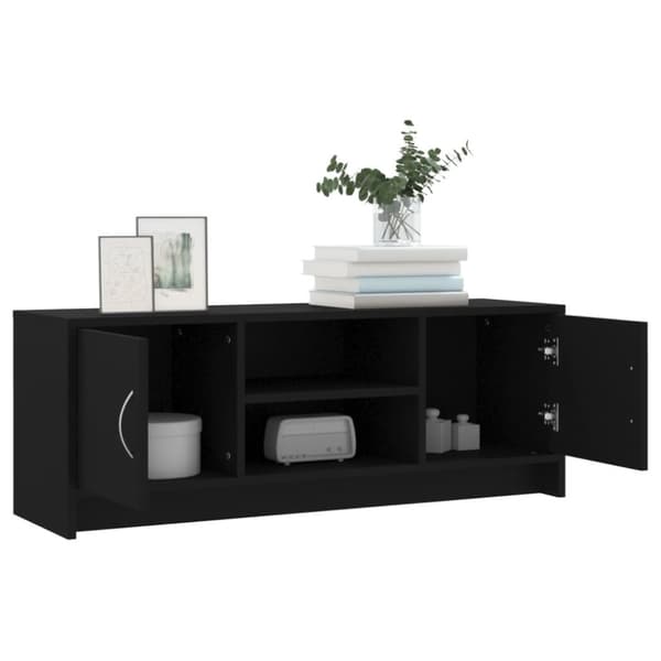 The Living Store Tv-bänk svart 102x30x37,5 cm konstruerat trä - TV-bänkar