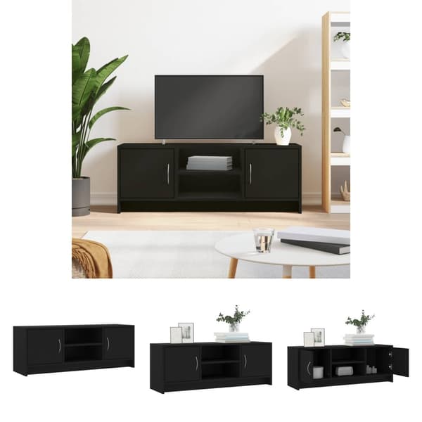 The Living Store Tv-bänk svart 102x30x37,5 cm konstruerat trä -  TV-bänkar