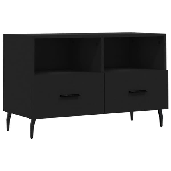 The Living Store Tv-bänk svart 80x36x50 cm konstruerat trä - TV-bänkar