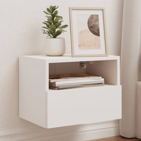 The Living Store Väggmonterad tv-skåp 2 st vit 40x30x30 cm konstruerat trä -  TV-bänkar