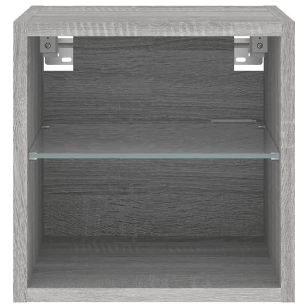The Living Store Väggmonterad tv-bänk LED 2 st grå sonoma 30x28,5x30 cm - TV-bänkar