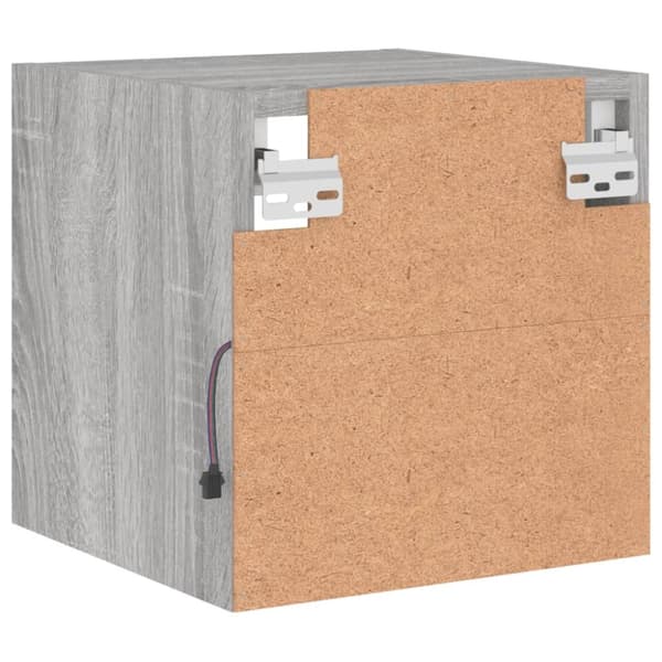 The Living Store Väggmonterad tv-bänk LED 2 st grå sonoma 30x28,5x30 cm - TV-bänkar