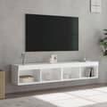 Pikkukuva 6 / 11: The Living Store TV-tasot LED-valoilla 2 kpl valkoinen 80x30x30 cm -  TV-tasot