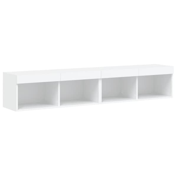 The Living Store TV-tasot LED-valoilla 2 kpl valkoinen 80x30x30 cm -  TV-tasot