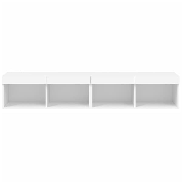 The Living Store TV-tasot LED-valoilla 2 kpl valkoinen 80x30x30 cm -  TV-tasot