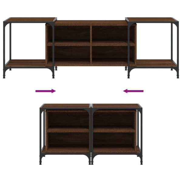 The Living Store Tv-bänk brun ek 153x37x50 cm konstruerat trä - TV-bänkar