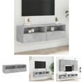 Pikkukuva 1 / 11: The Living Store TV-seinäkaappi betoninharmaa 100x30x30 cm tekninen puu -  TV-tasot