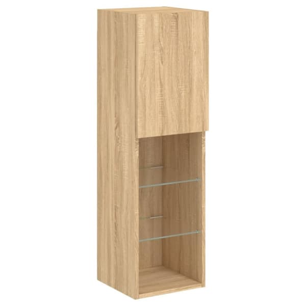 The Living Store Tv-bänk 4 delar LED sonoma-ek konstruerat trä - TV-bänkar