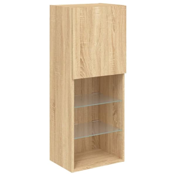 The Living Store Tv-bänk 4 delar LED sonoma-ek konstruerat trä - TV-bänkar