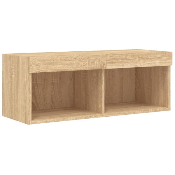 The Living Store Tv-bänk 4 delar LED sonoma-ek konstruerat trä -  TV-bänkar