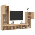 Miniatyrbild 2 av 11: The Living Store Tv-bänk 4 delar LED sonoma-ek konstruerat trä -  TV-bänkar